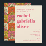 Groovy 70s Vintage Pink Orange Floral Bat Mitzvah  Invitation<br><div class="desc">Bring some groovy 70s vibes to your event with this retro inspired bright orange,  pink,  and yellow bat mitzvah invitation.</div>