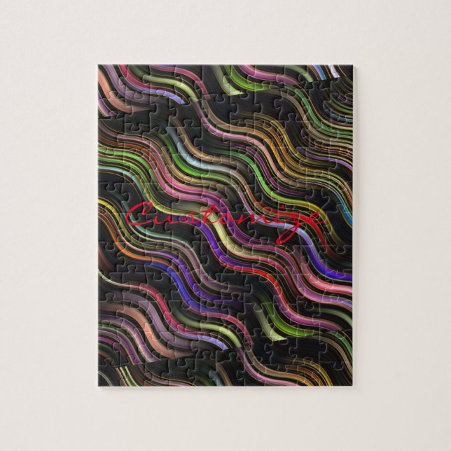 Groovy 70's wavy hippie psychedelic jigsaw puzzle (Vertical)