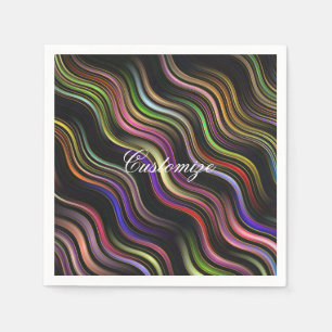 Groovy 70's wavy hippie psychedelic napkin