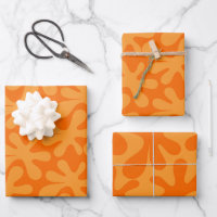 Groovy Abstract Amoeba Dance Orange Pattern