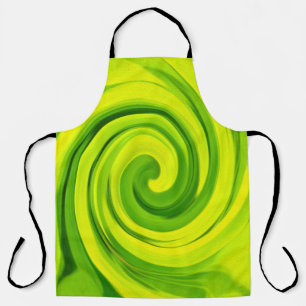 Groovy Abstract Green Liquid Art Swirl Painting Apron