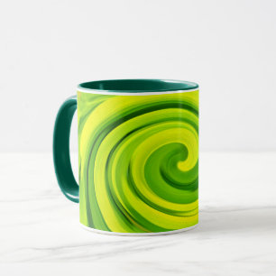 Groovy Abstract Green Liquid Art Swirl Painting Mug