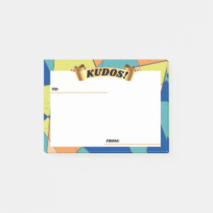 Groovy abstract kudos employee recognition post-it notes
