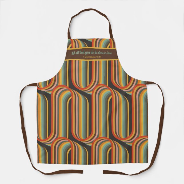 Groovy Abstract Let all you do be done in love Apron (Front)