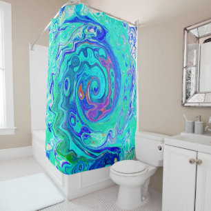 Groovy Abstract Ocean Blue and Green Liquid Swirl