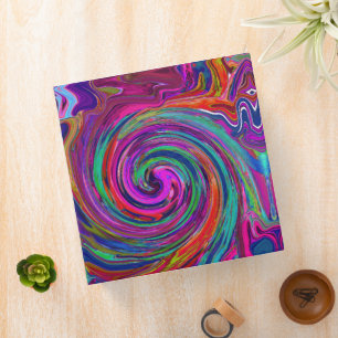 Groovy Abstract Retro Magenta Dark Rainbow Swirl Binder