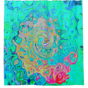 Groovy Abstract Retro Rainbow Liquid Swirl