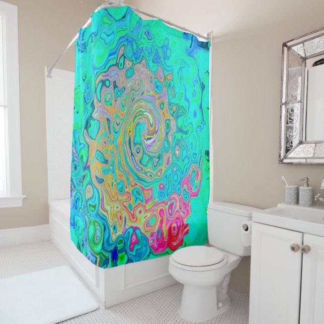 Groovy Abstract Retro Rainbow Liquid Swirl (In Situ)