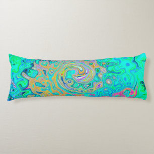 Groovy Abstract Retro Rainbow Liquid Swirl Body Pillow