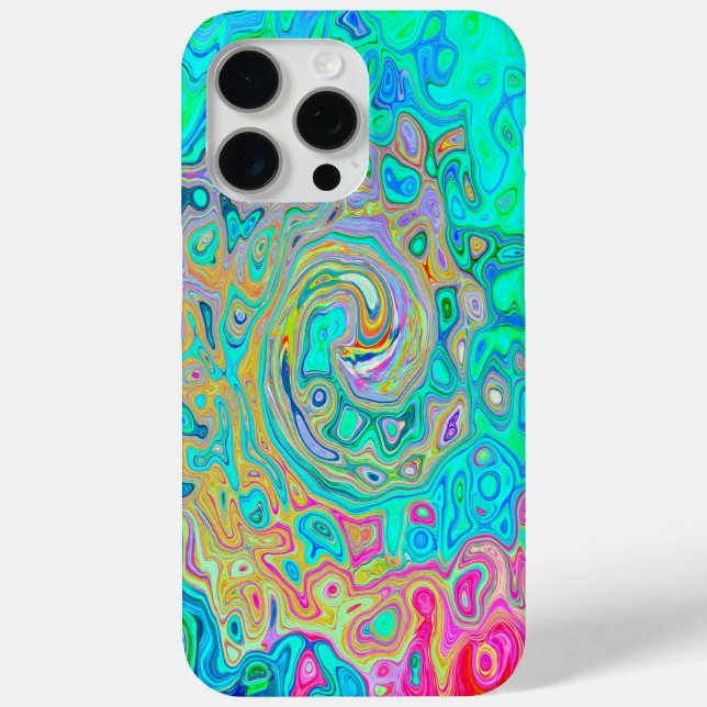 Groovy Abstract Retro Rainbow Liquid Swirl Case-Mate iPhone Case (Back)
