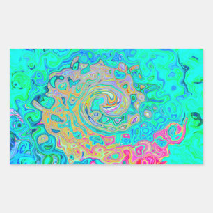 Groovy Abstract Retro Rainbow Liquid Swirl Sticker