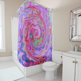 Groovy Abstract Retro Red, Purple and Pink Swirl