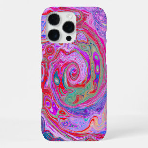 Groovy Abstract Retro Red, Purple and Pink Swirl iPhone 16 Pro Max Case