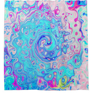 Groovy Abstract Retro Robin's Egg Blue Swirl