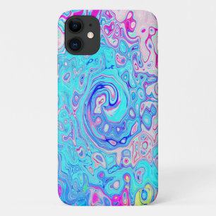 Groovy Abstract Retro Robin's Egg Blue Swirl iPhone 11 Case