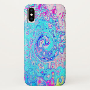 Groovy Abstract Retro Robin's Egg Blue Swirl Case-Mate iPhone Case