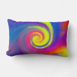 Groovy Abstract Spiral Swirl Lumbar Pillow