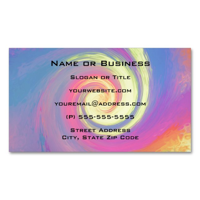 Groovy Abstract Spiral Swirl Magnetic Business Card (Front)
