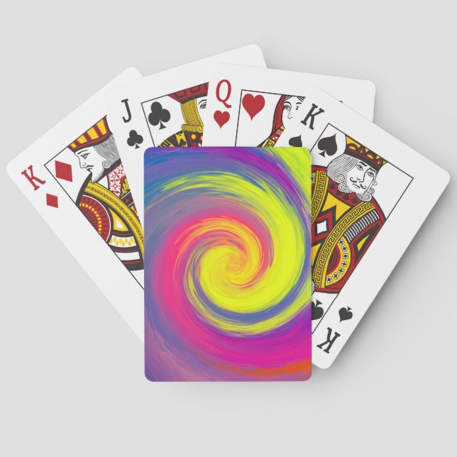 Groovy Abstract Spiral Swirl Playing Cards (Back)