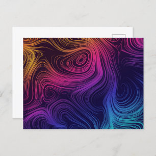 Groovy Abstract Swirls and Circles Cool Postcard