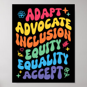 Groovy Adapt Advocate Inclusion Equity Equality Ac Poster