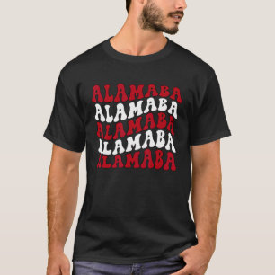 Groovy Alabama State Home I Love Alabama Flag Patr T-Shirt