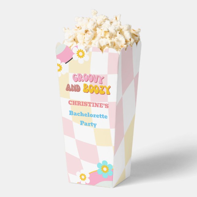 Groovy And Boozy  Bachelorette Party Decor 70'S  Favor Box (Popped)