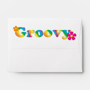 Groovy and Flowers Bright Colours 60s Hippie Envelopes