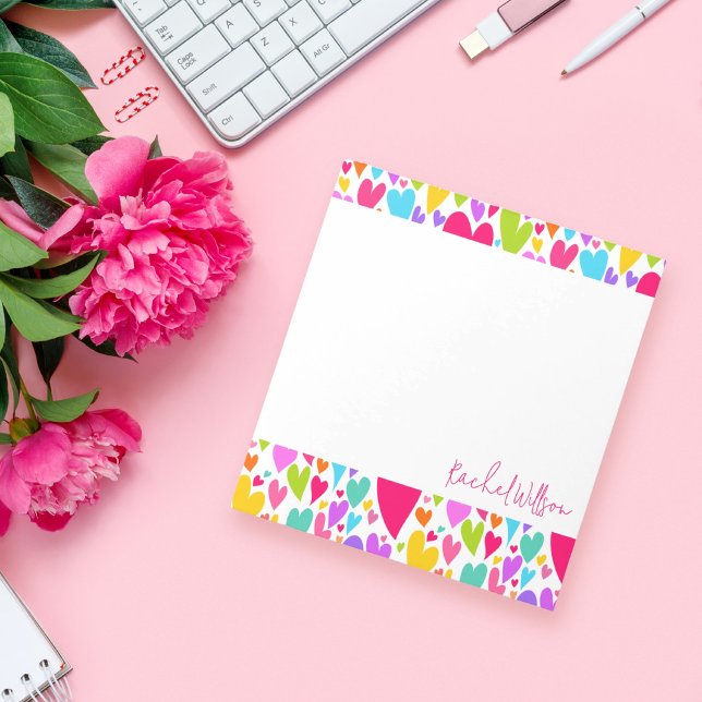 Groovy and Romantic Colourful Hearts Valentine Notepad (Creator Uploaded)
