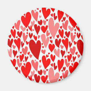 Groovy and Romantic Red Hearts Valentine's Day Magnet