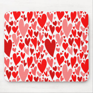Groovy and Romantic Red Hearts Valentine's Day Mouse Pad