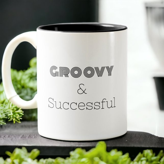 Groovy and Successful Retro Two-Tone Coffee Mug (Creator Uploaded)