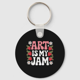 Groovy Art Is My Jam Retro Funny Art Teacher Straw Keychain