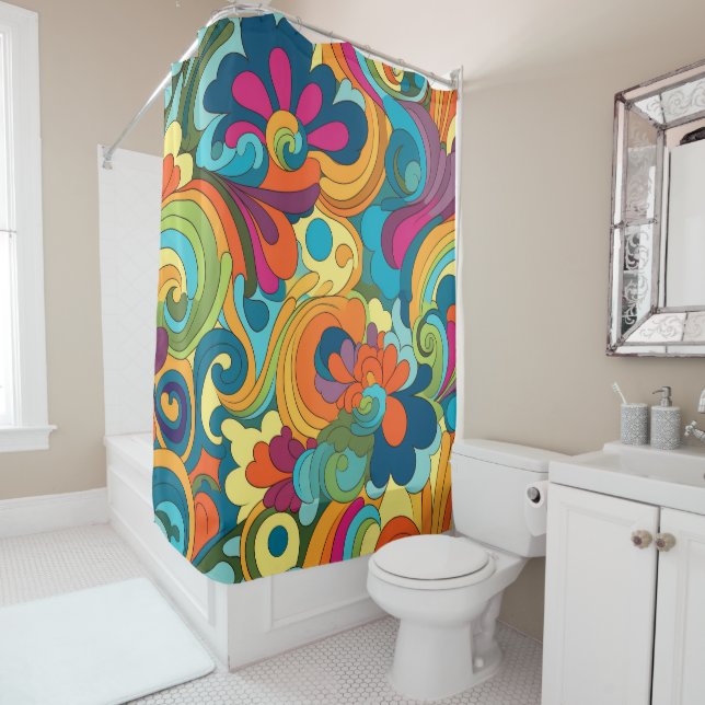 Groovy Art Shower Curtain (In Situ)