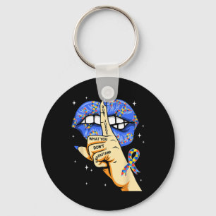 Groovy Autism Awareness Dont Judge What You Don't Keychain