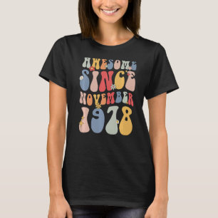 Groovy Awesome Since November 1978 Retro 44th T-Shirt