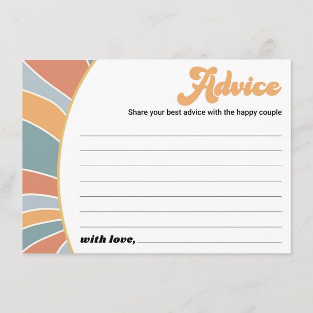 Groovy Baby Advice Retro Sunshine Baby Shower Card (Front)