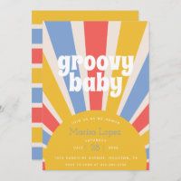 Groovy Baby Hippie Baby Shower Invitation