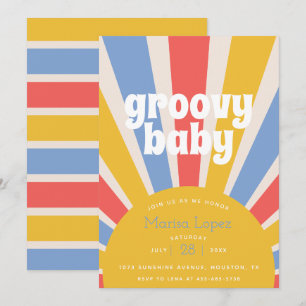 Groovy Baby Hippie Baby Shower Invitation