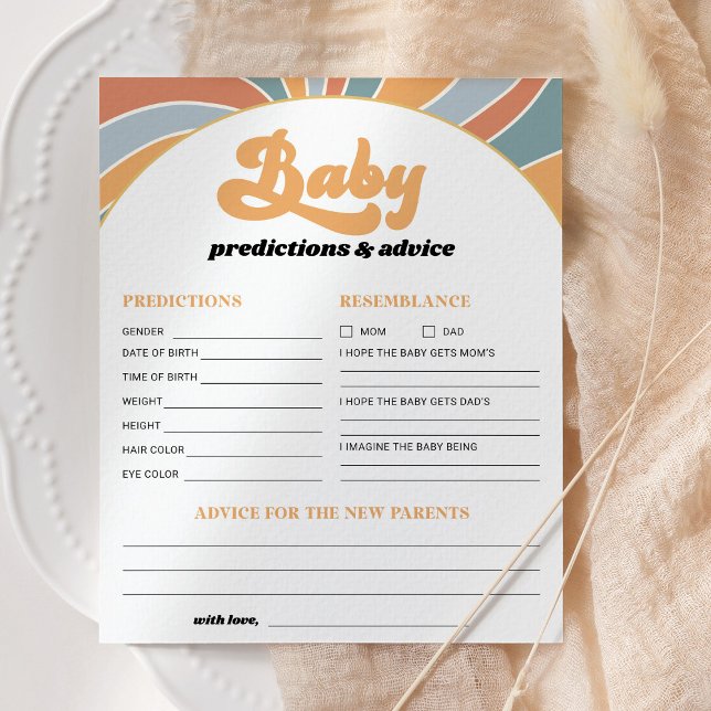 Groovy Baby Predictions and Advice Shower Game (Creator Uploaded)