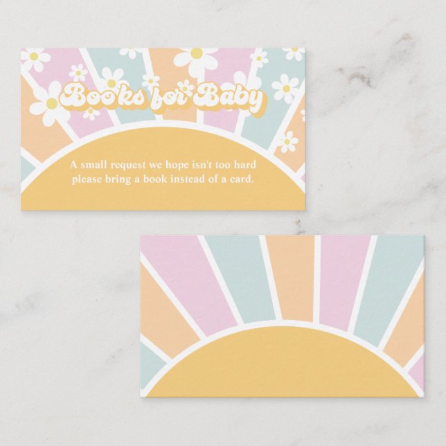 Groovy Baby Retro Baby Shower Book Request Enclosure Card (Front/Back)
