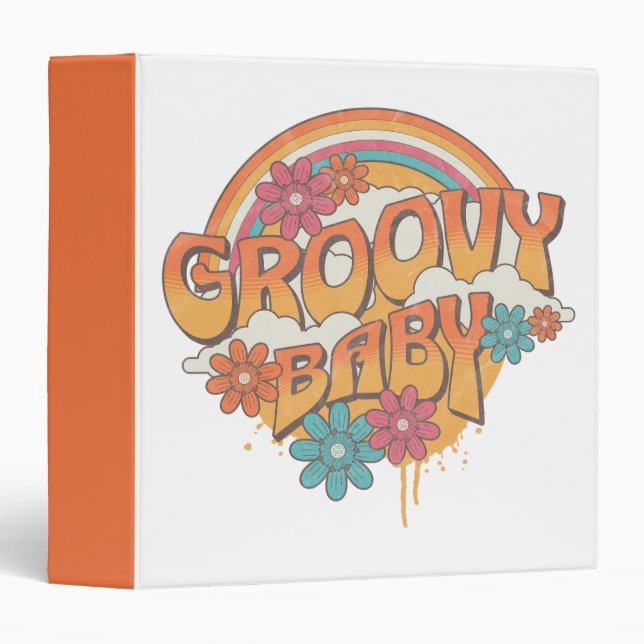 Groovy Baby retro style design Binder (Front/Spine)