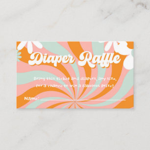 Groovy Baby Shower Diaper Raffle Enclosure Card