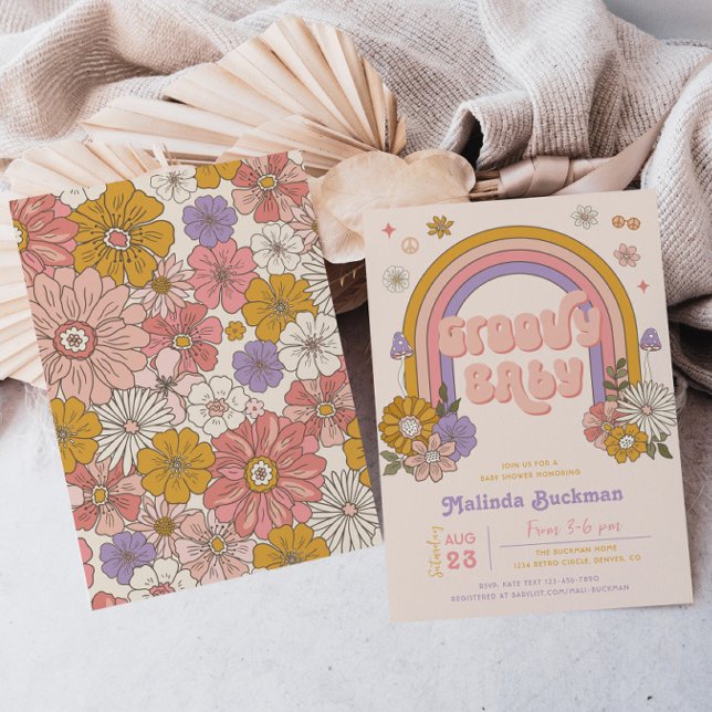Groovy Baby Shower Invitation | Groovy Baby (Creator Uploaded)