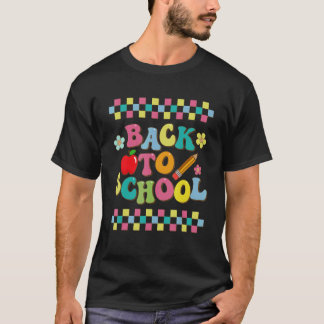 Groovy Back To School Teacher Vibes First Day Of S T-Shirt