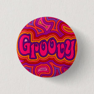 Groovy Badge 1 Inch Round Button