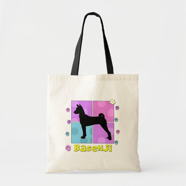 Groovy Basenji Tote Bag (Front)