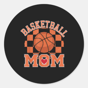 Groovy Basketball Mom Mother Basketball Mom  Classic Round Sticker