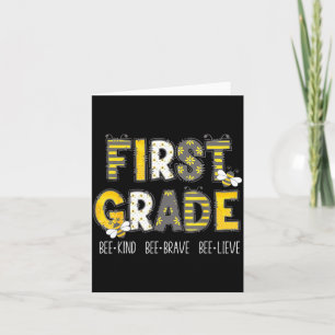Groovy Bee Kind First Grade Teacher 1st Squad Card