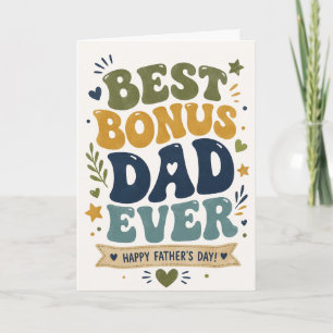 Groovy Best Bonus Dad Ever Father's Day Card